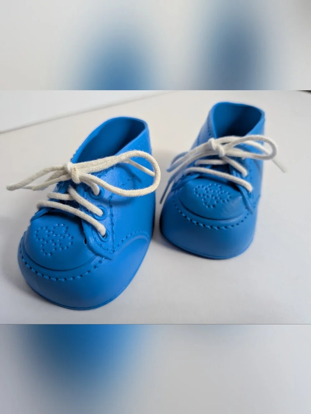 Cabbage Patch Kids Doll Shoes Blue Lace Ups Vtg CPK